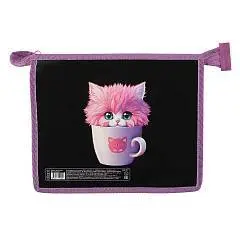 Папка д/тетр А5 пласт/картон молния Кот в круж КОКОС, фото №1