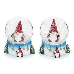 Фигурка декорат. в стекл. Шаре "Гном" с эффек вьюги,D 4.5 см,H6, фото №1