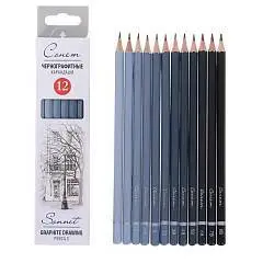 Набор черногр. карандашей «Сонет», 12 шт., 2H-8B, фото №1