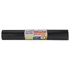 Пакеты для мусора 240 л 5 шт LAIMA ULTRA  120 мкм 90 х 140 см, фото №1