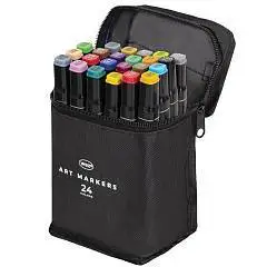 Маркеры д/скетч двуст Art markers 1-6мм 24 шт WBZ чехол, фото №1