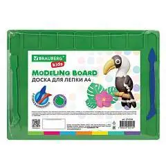 Доска для лепки А4 + 2 стека + 7 отд для пластилина зел, фото №1