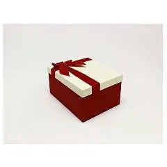 Коробка подарочная "Бант" Красный/Бежевый 30*22,8*13,3 см 10-8, фото №1