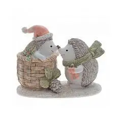 Фигурка декоративная "Ёжики", L11 W6 H9 см, фото №1