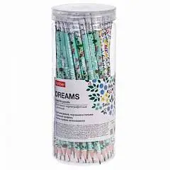 Карандаш чернографитный Hatber "Dreams" круглый, с ластиком, фото №1