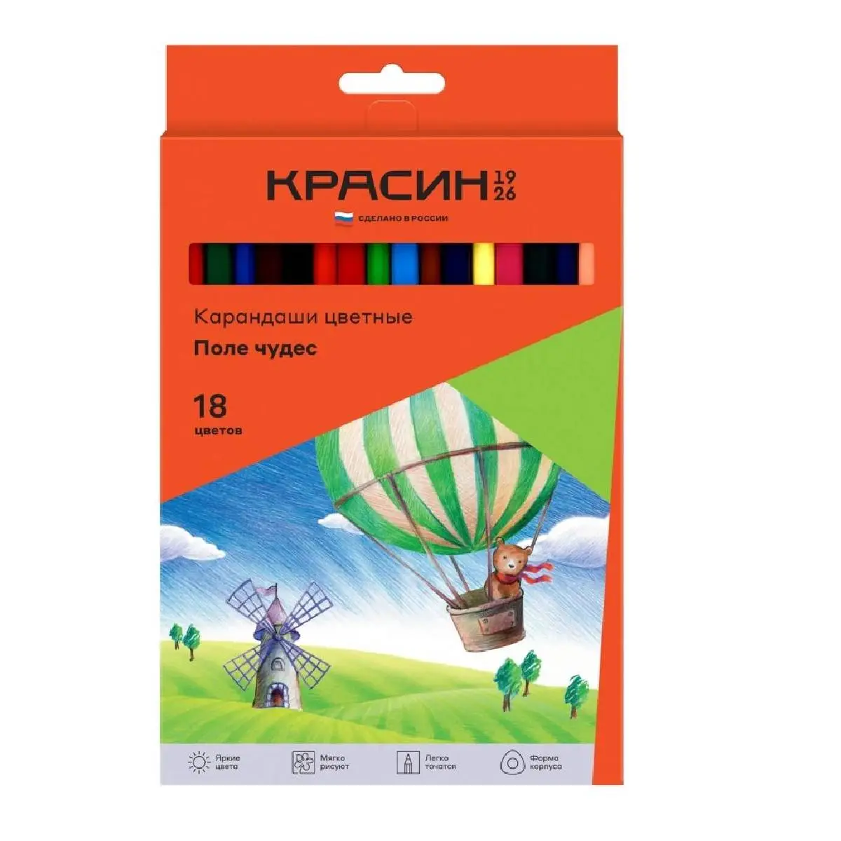 Карандаши цветные 18цв трехгр "Поле чудес" Красин, фото №1
