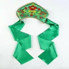 Кокошник Хозяйка Медной горы зелёный р-р 54-58, фото №1