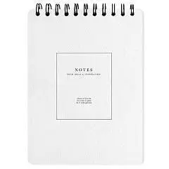Блокнот А5 50л кл "Notes" белый, спираль, фото №1