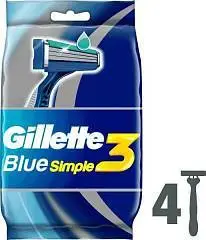 Станки одноразовые муж Gillette Blue 3 Simple, 4шт, фото №1