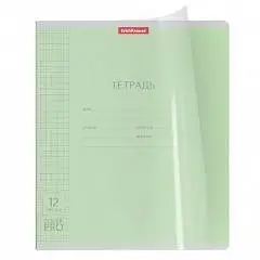 Тетрадь 12л КЛЕТКА "Классика CoverPrо" ассорти, пластиковая обл, фото №1