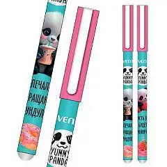 Ручка гелевая пиши-стирай "deVENTE. Yummy Panda" 0,5 мм, синяя, фото №1