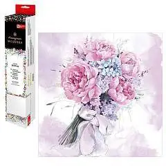 Алмаз моз Букет невесты 30*30см 24цв кор туба, фото №1