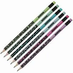 Карандаш чернографитный Kores "Metal Style" трехгранный, фото №1