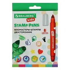 Фломастеры-штампы двустор 8цв "FUNNY STAMPS" BR KIDS, фото №1