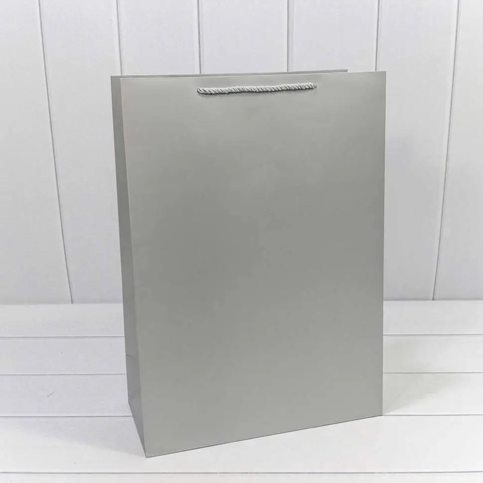 Сумка подарочная "Фактура" Серебряная 32*45*15см, фото №1