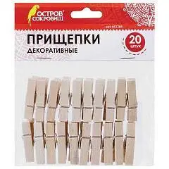 Прищепки декоративные "Классика",20 шт , 3,5 см дер, фото №1