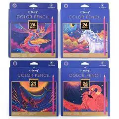 Карандаши цветные Yalong  24цв трехгранные, фото №1