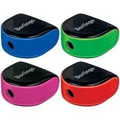 Точилка пластиковая "Berlingo" 1 отв, контейнер, ассорти, фото №1