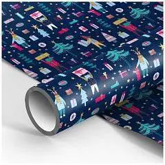 Бумага упаковочная НГ "Christmas Day" в рулоне 70*100см, фото №1