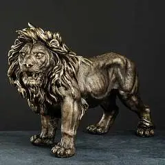 Фигура Лев  Н-42см,L-61 см бронза, фото №1