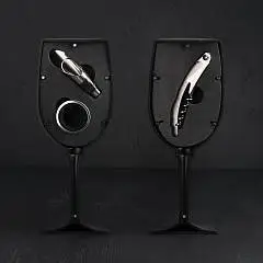 Набор для вина «Бокал» 3 пр кольцо,каплеуловитель,штопор, фото №1