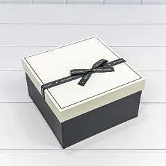 Коробка подарочная Беж/Чёрный 19*19*10,8 см 3-2, фото №1