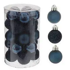 Набор шаров пластик, D 3 см, 25 шт L8 W8 H13 см т-синий, фото №1