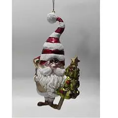 Елочная игрушка Дед мороз 8х65х16 см стекло, фото №1