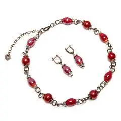 Комплект из 3-х предметов mc(муранское стекло/жемчуг), фото №1