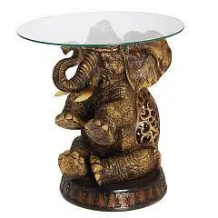 Стол Слон темное стекло диаметр45 ,высота 50см, фото №1