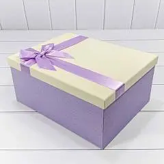 Коробка подарочная "Бант" сирен/беж 30*22,8*13,3 см 10-8, фото №1