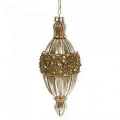 Украшение стекло "Фигурная сосулька", L7 W7 H17 см, фото №1