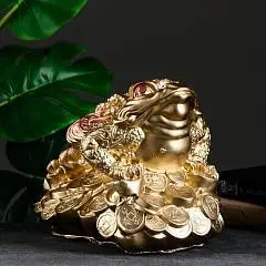 Фигурка гипс «Жаба на деньгах» большая 25*34*20см, фото №1