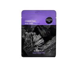 Маска д/л ткан Consly Daily Solution с древесным углём, 25мл, фото №1