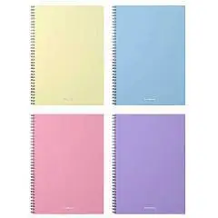 Тетрадь А4 80л КЛЕТКА "Pastel" пласт.обл., спираль, фото №1