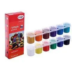 Гуашь 12цв 15мл Гамма Мультики блок-тара, фото №1