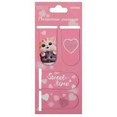 Закладка магнитная "Cute cats" 4шт 25*55мм, фото №1