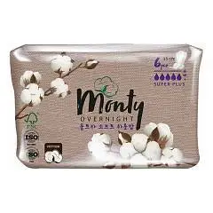 Прокладки гигиен Monty Overnight (350мм) 6шт, фото №1