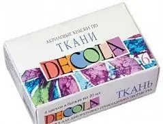 Набор красок по ткани акрил 6х20мл "Декола", фото №1