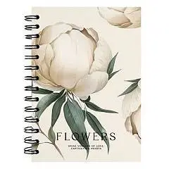 Тетрадь 120л ТОЧКА "Peony" айвори, тв.обл, спираль, фото №1