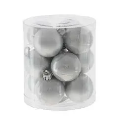 Набор шаров елочных 12 шт 4 см серебро, фото №1