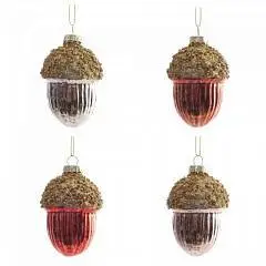 Украшение новогоднее "Желудь", L6 W6 H9 см, стекло, фото №1