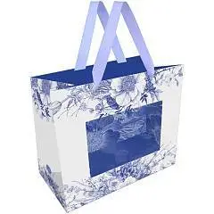 Сумка подарочная  "Blue flowers" 23*18*10см, фото №1