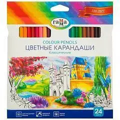 Карандаши цветные Гамма "Классические" 24цв шестигр, фото №1