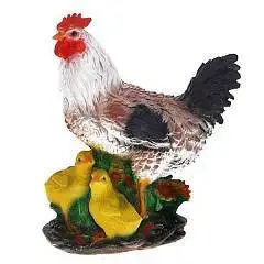 Фигура садовая "Курица с цыплятами", 16х27,5х34см, фото №1