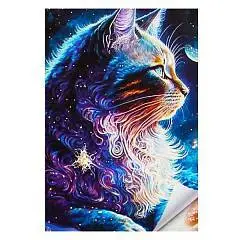 Картина по номерам 40*50см 22цв холст крист хруст Косм кот ФЛЮИД, фото №1