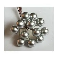 Набор шариков на вставках, D2xL11см, серебряный, фото №1