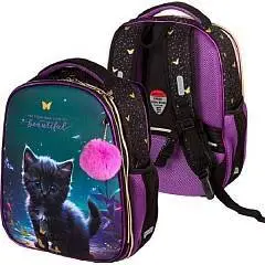 Ранец deVENTE Choice Lite Beautiful Cat 38x29x17см 800г 1отд чер, фото №1