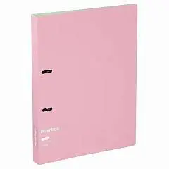 Папка на 2 кольцах Berlingo "Haze" А4, 24мм, розовая, софт-тач, фото №1