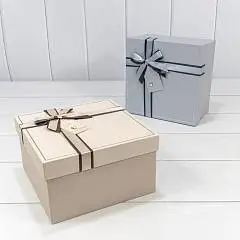 Коробка подарочная с бантом 21*21*12,3 см 3-3, фото №1